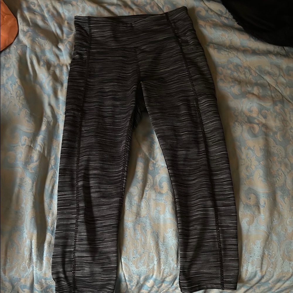 Striped Black and Gray Leggings
